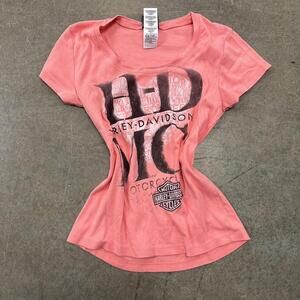 Vintage Y2K Pink Women’s Harley Davidson Shirt Size Medium